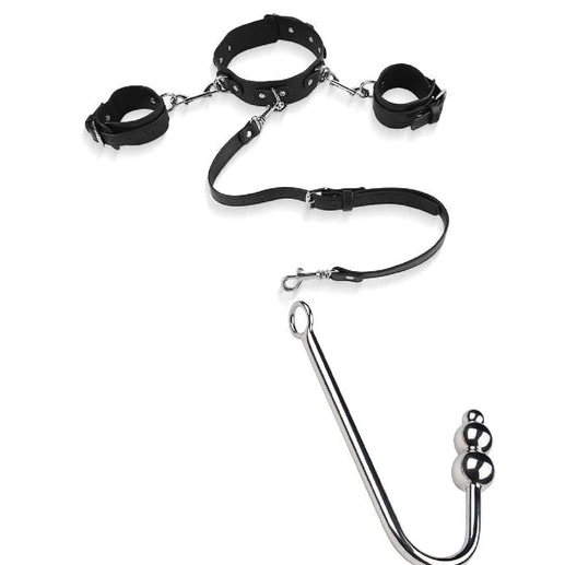 Anal Hooks Collar with Hook 5334 Anal and Beaded Cuffs Elegant 0925